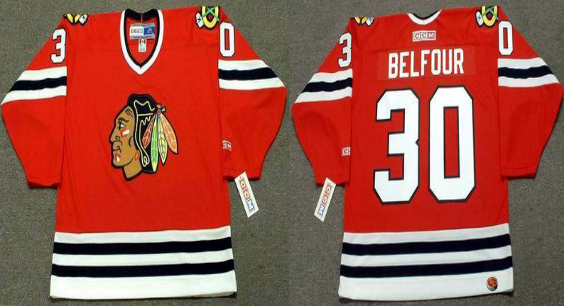 2019 Men Chicago Blackhawks 30 Belfour red style #2 CCM NHL jerseys